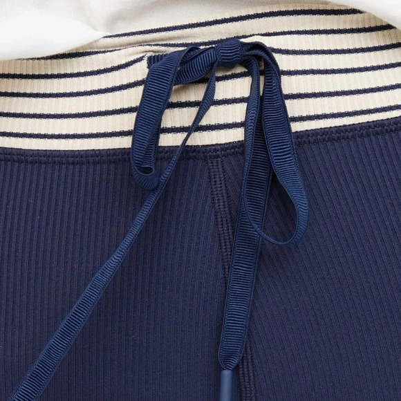 NWT Aerie Offline Womens Navy Ribbed 7/8 Legging Drawstring - Size Small - Picture 3 of 11